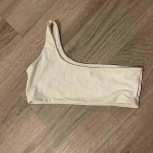Plain White One Shoulder Bikini Top